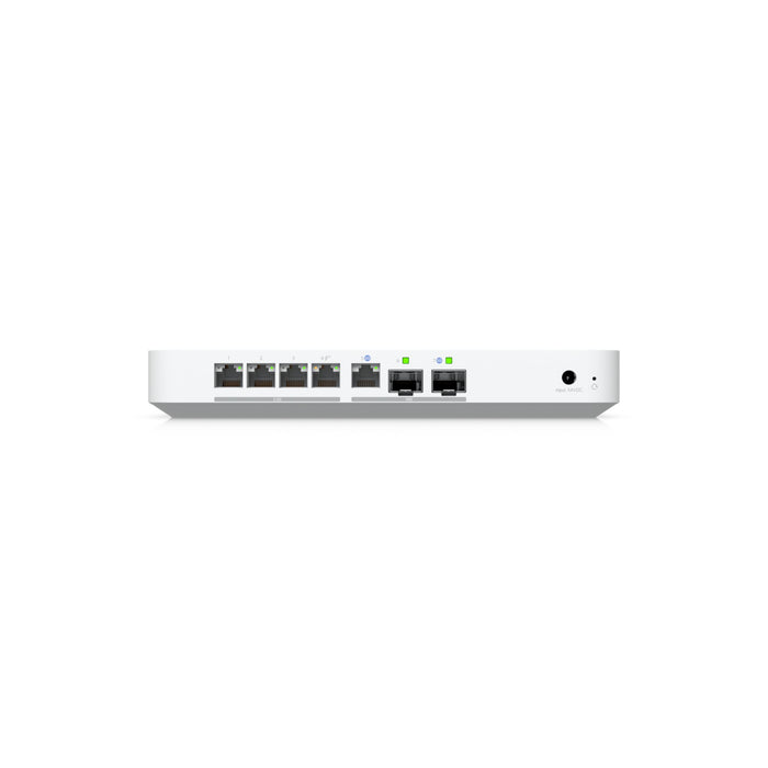 Ubiquiti Cloud Gateway Fiber back, available from MS Dist.