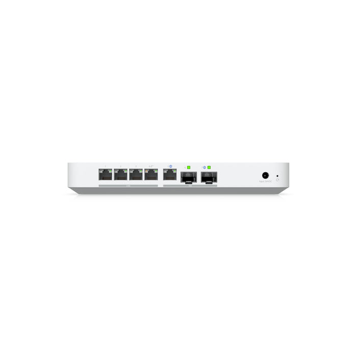 Ubiquiti UniFi Gateway Fiber back, available from MS Dist.